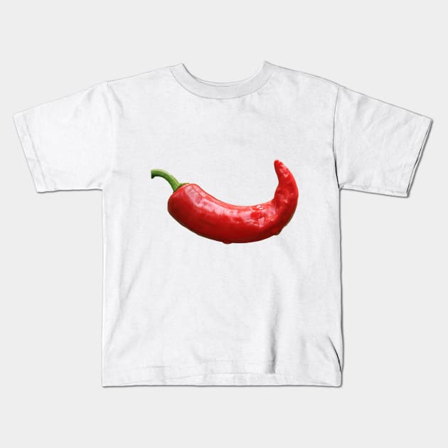 Image: Chili pepper (curved) Kids T-Shirt by itemful